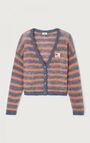 Women's cardigan Nenybay, TORNADO MELANGE STRIPED FLUORESCENT ORANGE, hi-res