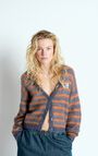 Women's cardigan Nenybay, TORNADO MELANGE STRIPED FLUORESCENT ORANGE, hi-res-model