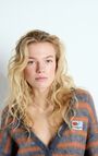 Women's cardigan Nenybay, TORNADO MELANGE STRIPED FLUORESCENT ORANGE, hi-res-model