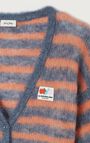 Women's cardigan Nenybay, TORNADO MELANGE STRIPED FLUORESCENT ORANGE, hi-res